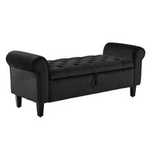 Genevieve Velvet Storage Ottoman Bench